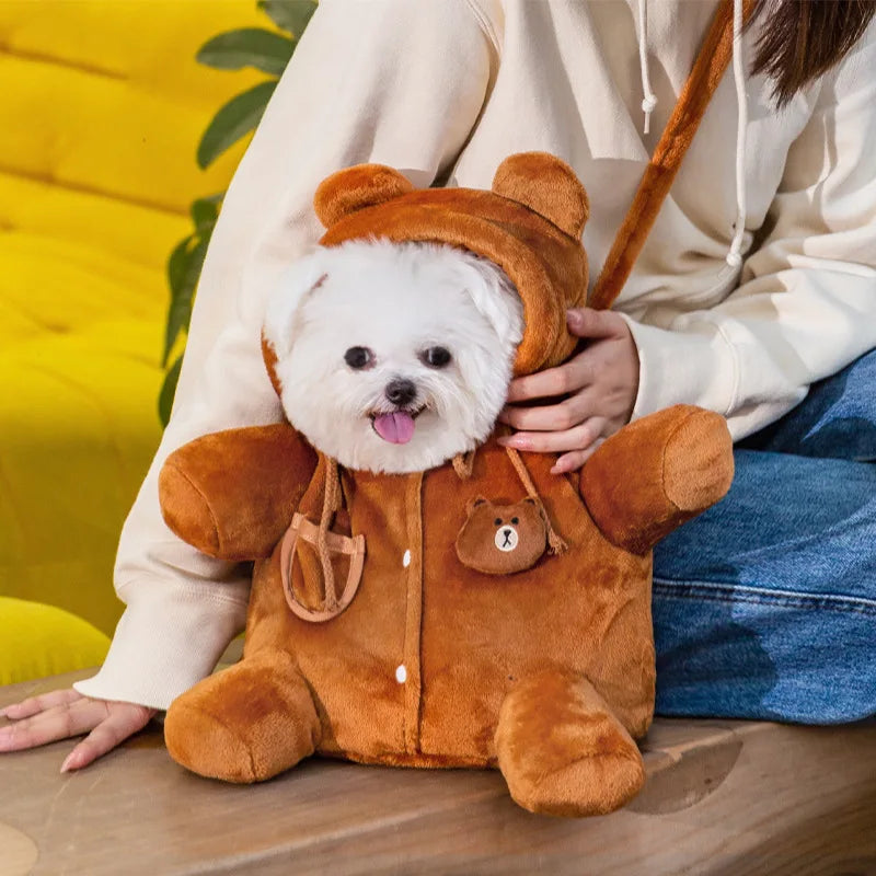 Cozy Bear Pet Carrier – Windproof & Warm for Autumn Adventures!