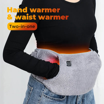 Heat Lumbar Heated Pad Back Support USB Electric Heating Belt Waist Brace Protector Band Warmer Belly Thermal Health