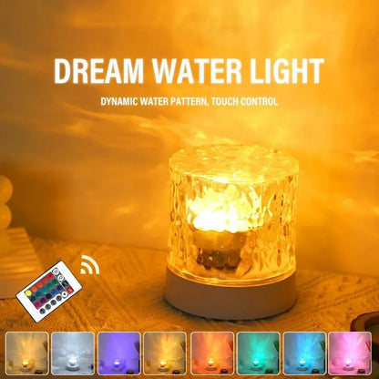 EMESA HOME Dynamic Rotating Water Ripple Projector – 3/16 Colors Flame Crystal Lamp, Night Light for Living Room, Study, Bedroom
