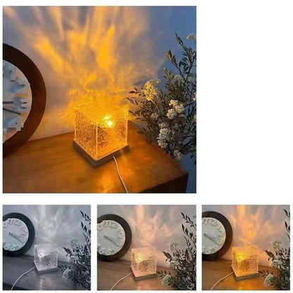 EMESA HOME Dynamic Rotating Water Ripple Projector – 3/16 Colors Flame Crystal Lamp, Night Light for Living Room, Study, Bedroom