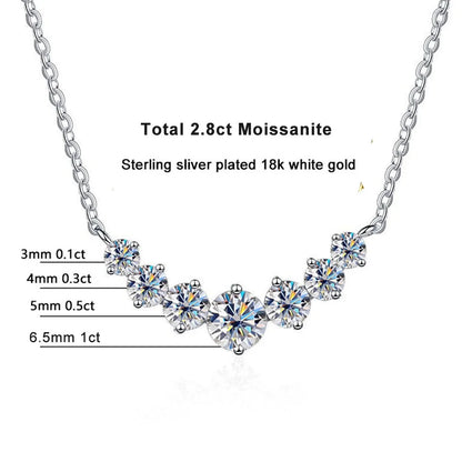 Moissanite Necklace for Woman Wedding Fine Jewely with Certificates 925 Sterling Sliver Plated 18k White Gold Necklace